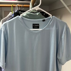 Cuts baby blue pyca curve hem